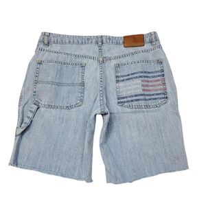 Vintage Tommy Hilfiger Cut Off Carpenter Jean Shorts with Flag Pocket Size 8